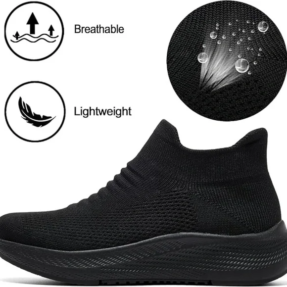 Womens Slip on Walking Shoes Comfort Lightweight Breathable Sock Shoe Non-Slip M - Picture 3 of 5